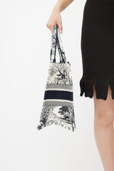 Dior 2021 Cream & Navy Medium Book Tote