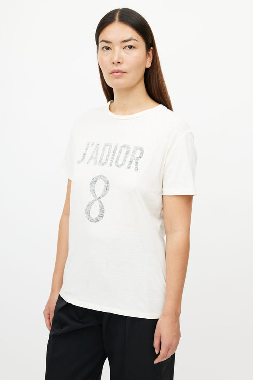 Dior Cream J'Adior 8 Print T-Shirt