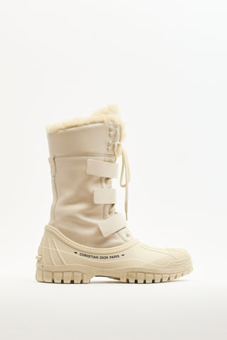 Dior Cream Leather & Rubber D-Venture Snow Boot