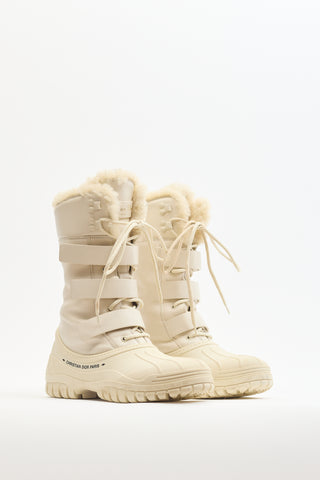 Dior Cream Leather & Rubber D-Venture Snow Boot