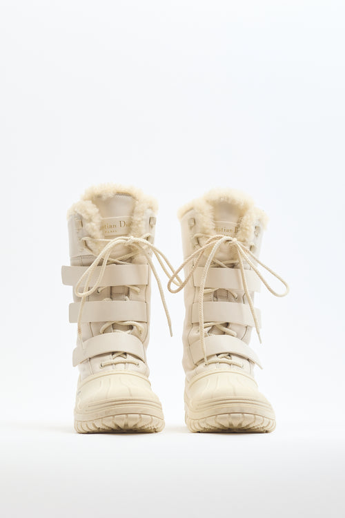 Dior Cream Leather & Rubber D-Venture Snow Boot