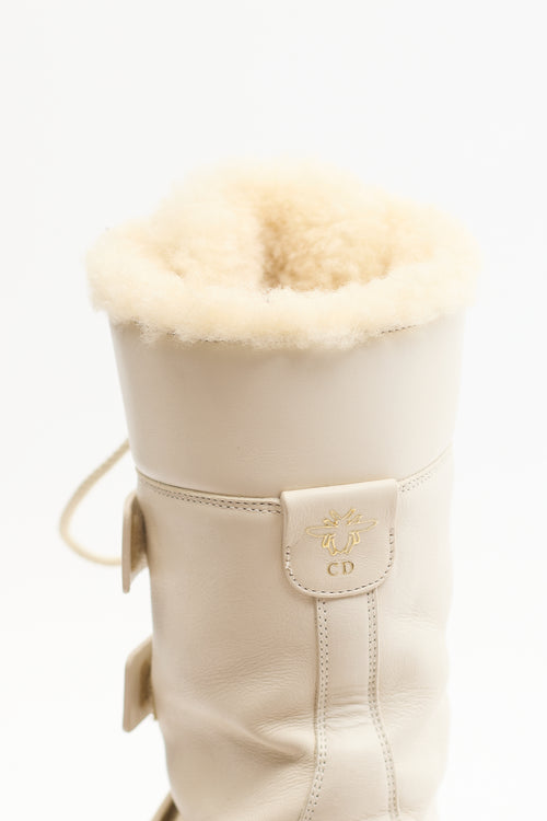 Dior Cream Leather & Rubber D-Venture Snow Boot