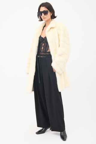 Dior Vintage Cream Collared Fur Coat