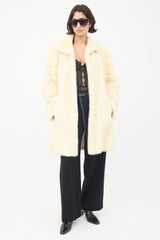 Dior Vintage Cream Collared Fur Coat