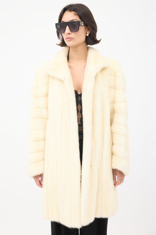 Dior Vintage Cream Collared Fur Coat