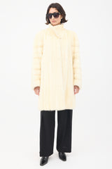 Dior Vintage Cream Collared Fur Coat