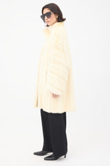 Dior Vintage Cream Collared Fur Coat