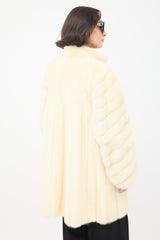 Dior Vintage Cream Collared Fur Coat