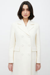 Dior Cream Wool Double Breasted Coat
