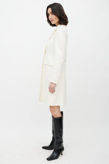 Dior Cream Wool Double Breasted Coat