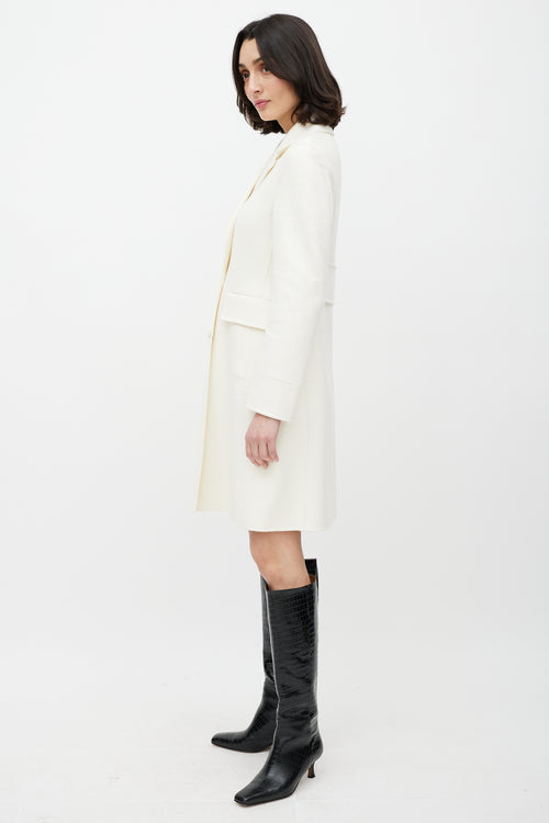 Dior Cream Wool Double Breasted Coat