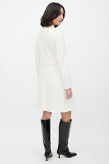 Dior Cream Wool Double Breasted Coat