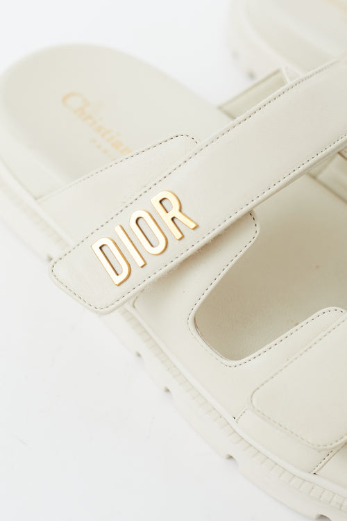 Dior Cream Leather Dioract Slide
