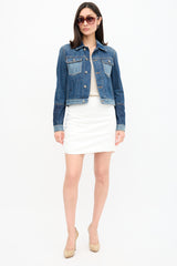 Dior Cropped Denim Logo Jacket