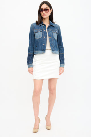 Dior Cropped Denim Logo Jacket