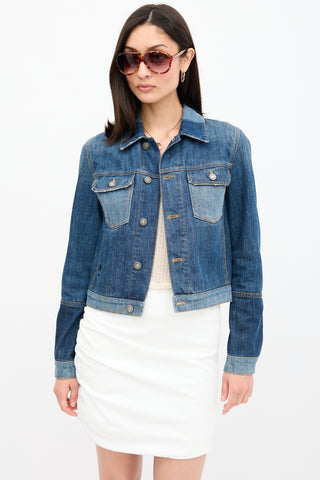 Dior Cropped Denim Logo Jacket