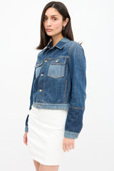 Dior Cropped Denim Logo Jacket