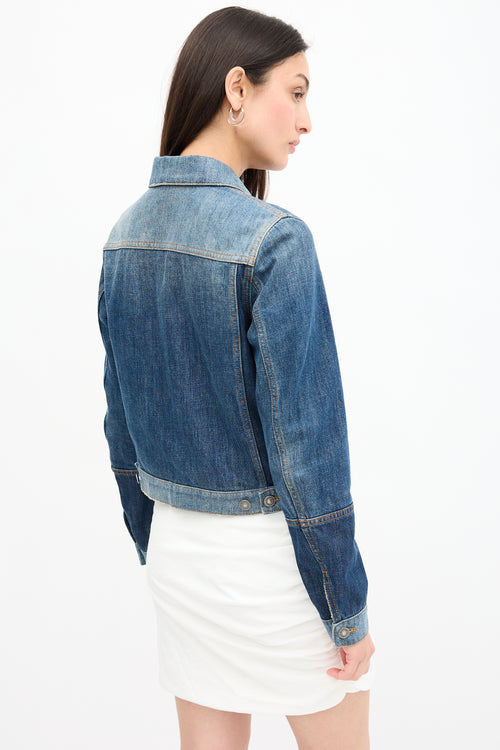 Dior Cropped Denim Logo Jacket