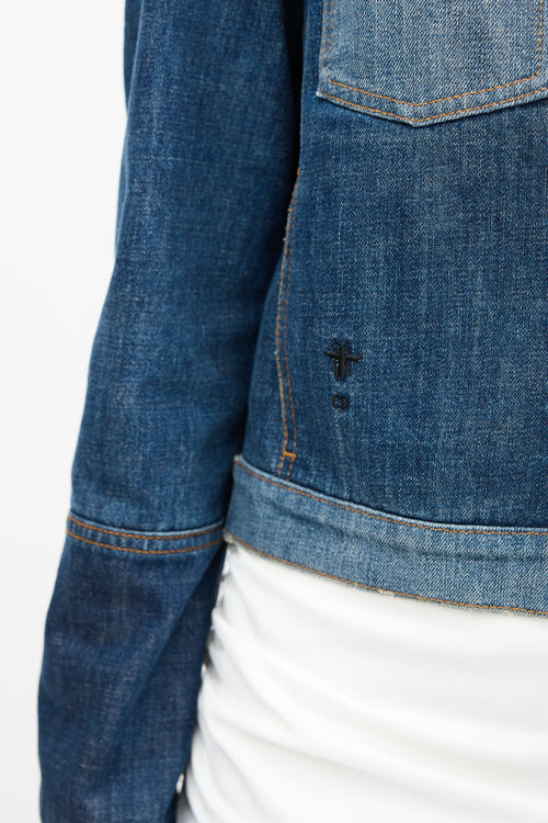 Dior Cropped Denim Logo Jacket