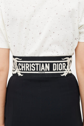 Dior Cruise 2019 Black Floral Embroidered Belt