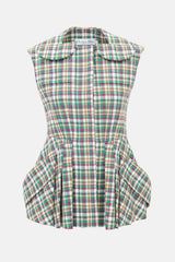 Dior Cruise 2016 Plaid Peplum Top