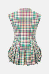 Dior Cruise 2016 Plaid Peplum Top