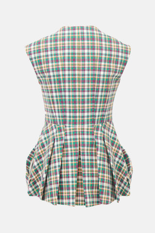 Dior Cruise 2016 Plaid Peplum Top