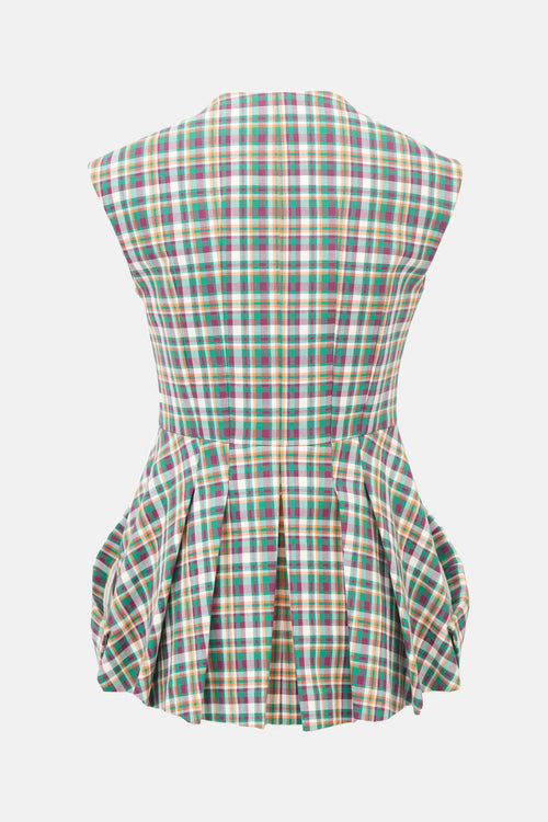 Dior Cruise 2016 Plaid Peplum Top