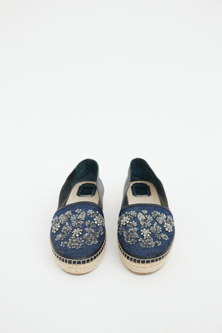 Dior Denim Embellished Espadrille