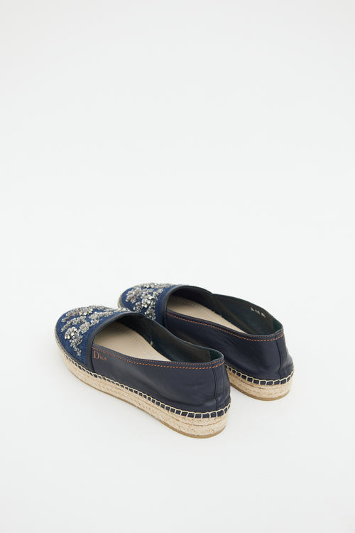 Dior Denim Embellished Espadrille