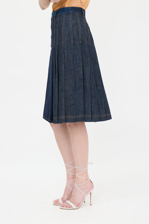 Dior Denim & Chambray Wrap Skirt
