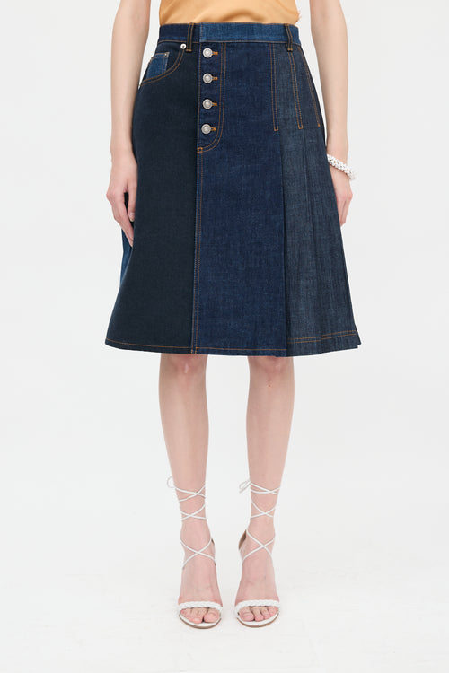 Dior Denim & Chambray Wrap Skirt