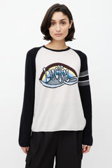 Dior White & Multicolour Cashmere Lucky Knit Top