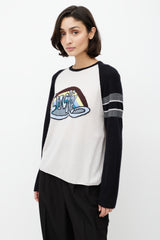 Dior White & Multicolour Cashmere Lucky Knit Top