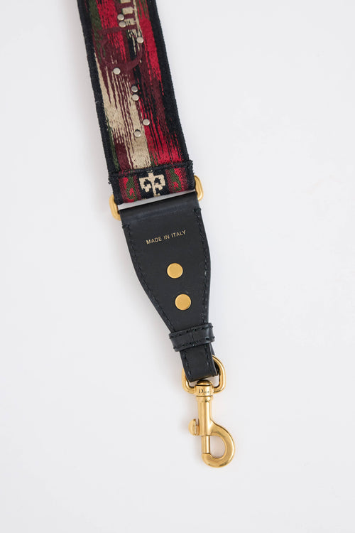 Dior Embroidered Studded Shoulder Strap