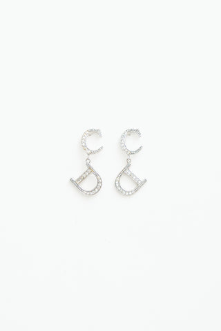 Dior Embellished CD Drop Earrings