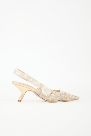 Dior Embroidered Mesh J'Adior Slingback Pump