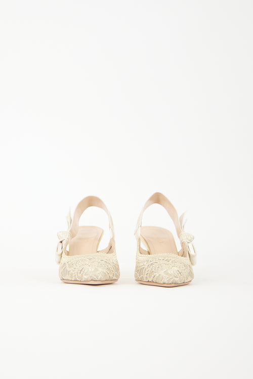 Dior Embroidered Mesh J'Adior Slingback Pump
