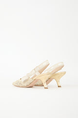 Dior Embroidered Mesh J'Adior Slingback Pump