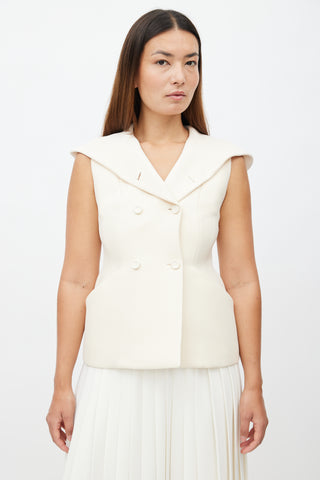 Dior Fall 2017 Beige Structured Hooded Vest
