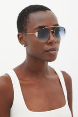 Dior Gold 000NE Circular Sunglasses
