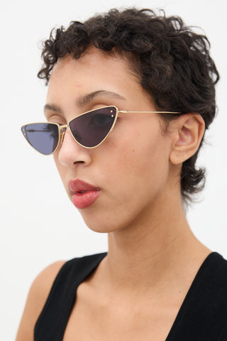 Dior Gold & Blue CD40094U Tapered Sunglasses