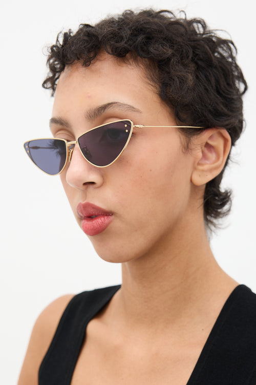 Dior Gold & Blue CD40094U Tapered Sunglasses