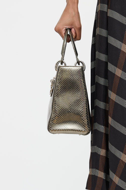 Dior 2015 Leather Lady Dior Embossed Bag