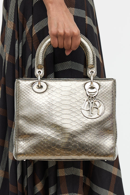 Dior 2015 Leather Lady Dior Embossed Bag
