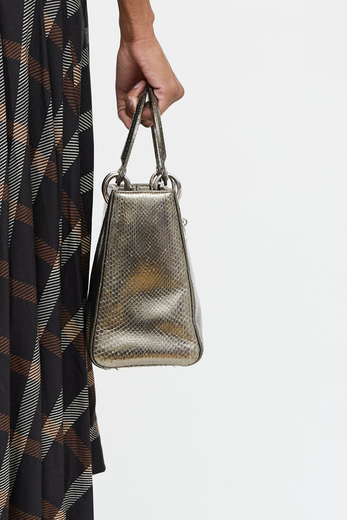 Dior 2015 Leather Lady Dior Embossed Bag