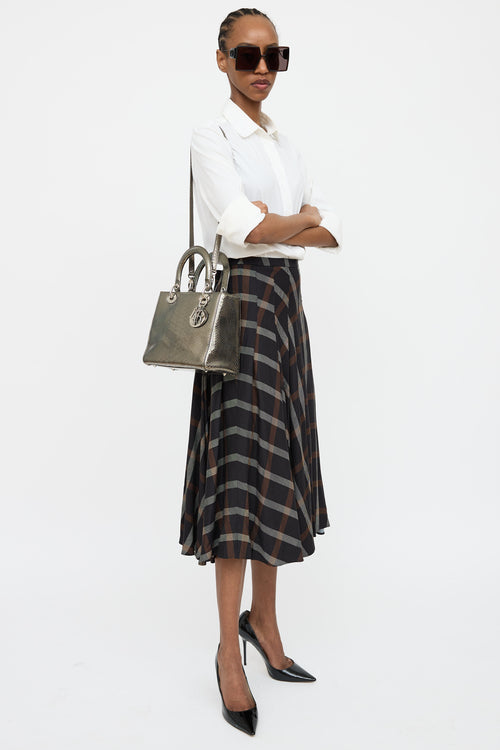 Dior 2015 Leather Lady Dior Embossed Bag