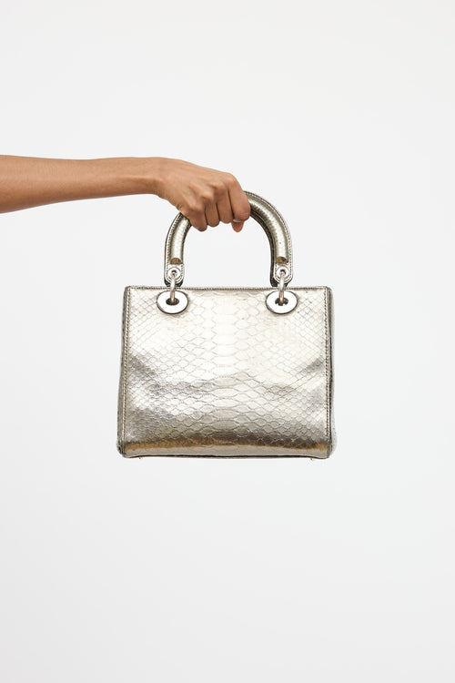 Dior 2015 Leather Lady Dior Embossed Bag