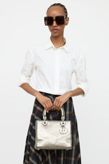 Dior 2015 Leather Lady Dior Embossed Bag