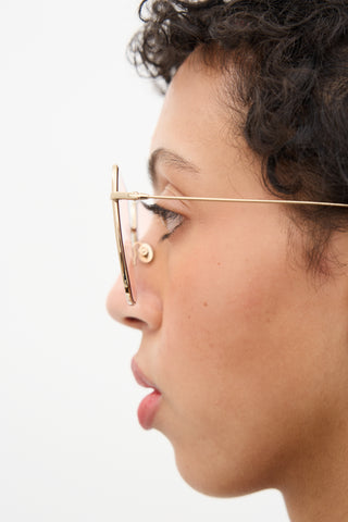 Dior Gold & Pink J5GJW Square Sunglasses